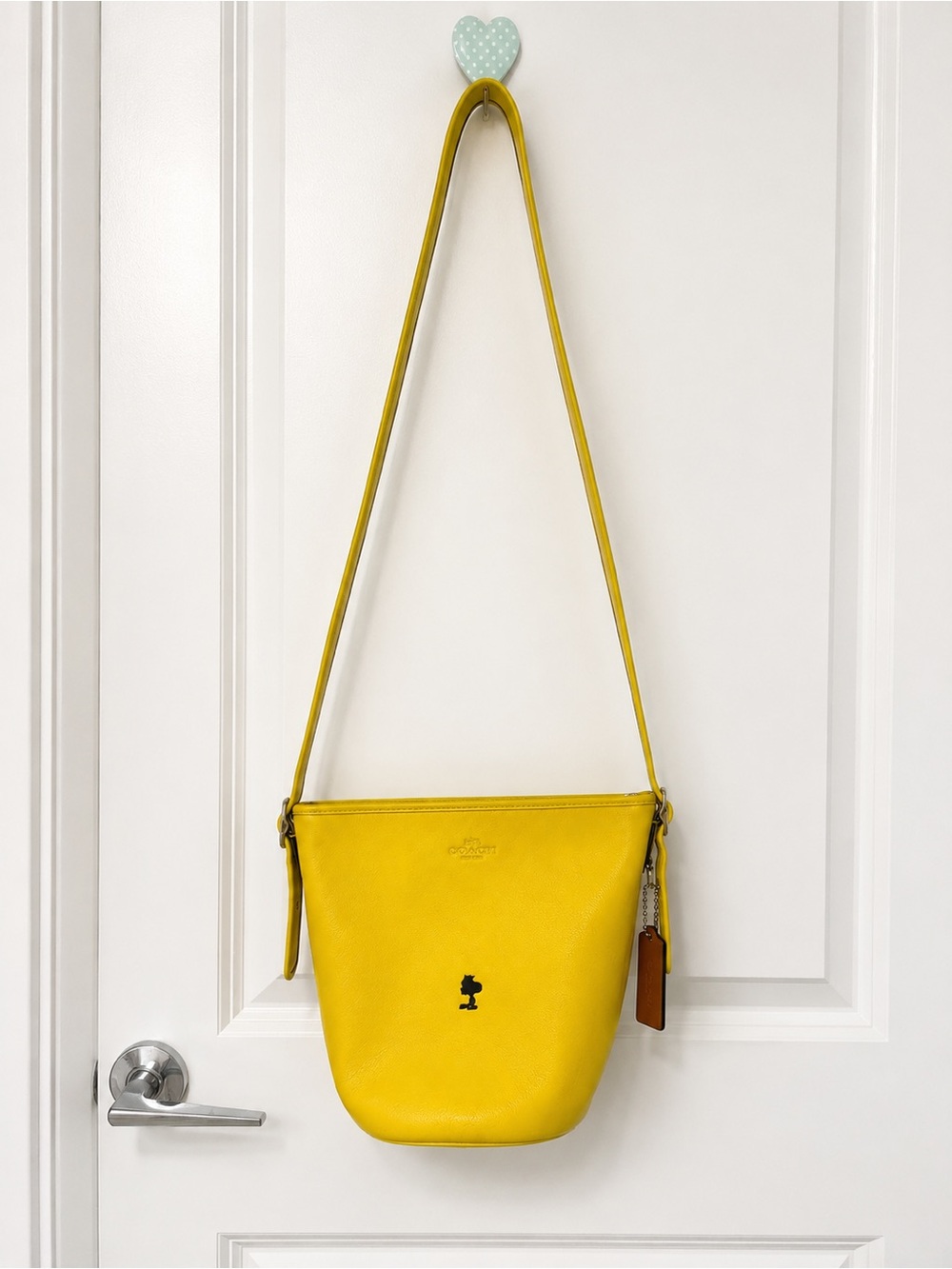 Coach x Peanuts Snoopy Yellow Leather Crossbody Bag